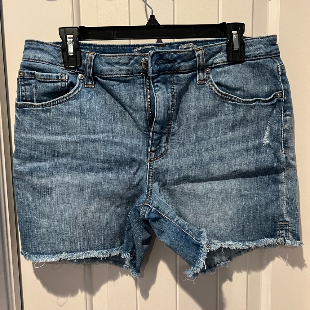 Seven7 Blue Distressed Jean Shorts